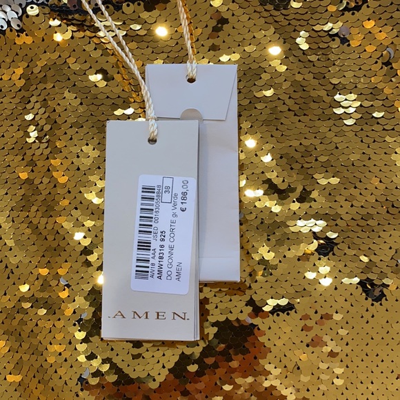 Amen All Over 2-Tone Gold/Silver Sequins Sz 38 New - Picture 3 of 6